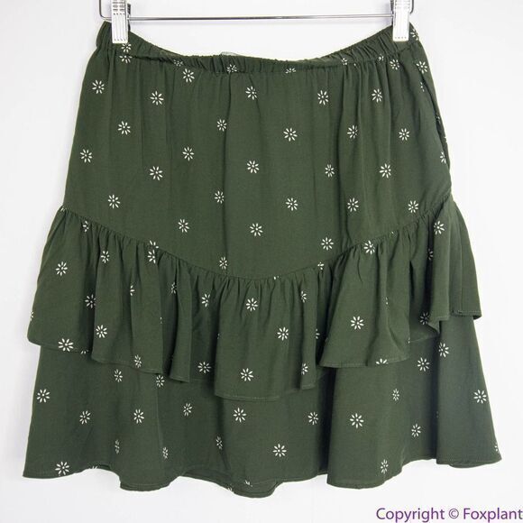 NEW Madewell Pull-On Ruffle Tiered Mini Skirt in Dot Daisies, S‎ - Picture 11 of 16